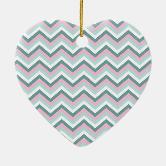 Ocean Mist Chevron Pattern Keramisch Ornament (Achterkant)