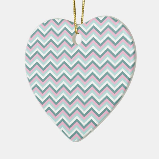 Ocean Mist Chevron Pattern Keramisch Ornament (Links)