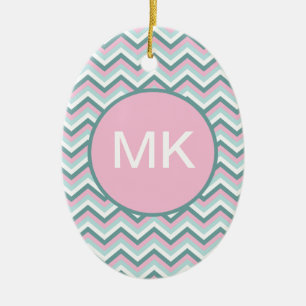 Ocean Mist Chevron Pattern Keramisch Ornament