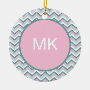 Ocean Mist Chevron Pattern Keramisch Ornament