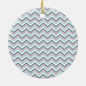 Ocean Mist Chevron Pattern Keramisch Ornament (Achterkant)