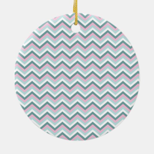 Ocean Mist Chevron Pattern Keramisch Ornament (Achterkant)