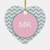 Ocean Mist Chevron Pattern Keramisch Ornament (Voorkant)