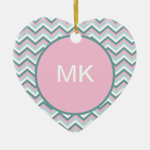 Ocean Mist Chevron Pattern Keramisch Ornament