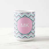 Ocean Mist Chevron Pattern Koffiemok (Center)