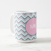 Ocean Mist Chevron Pattern Koffiemok (Voorkant links)