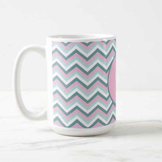 Ocean Mist Chevron Pattern Koffiemok (Links)