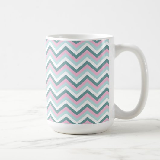 Ocean Mist Chevron Pattern Koffiemok (Rechts)