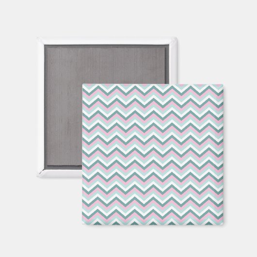 Ocean Mist Chevron Pattern Magneet (Voorkant / Achterkant)