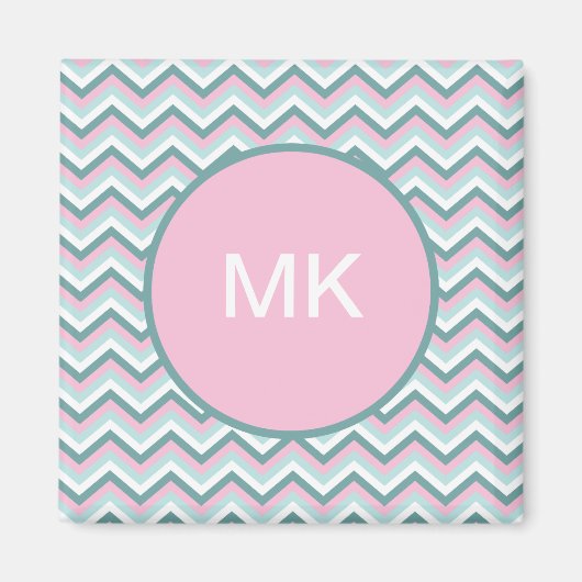 Ocean Mist Chevron Pattern Magneet (Voorkant)