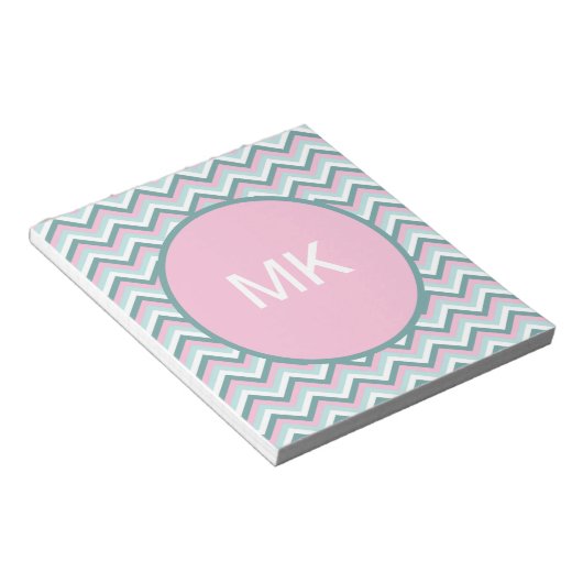 Ocean Mist Chevron Pattern Notitieblok (Schuin)