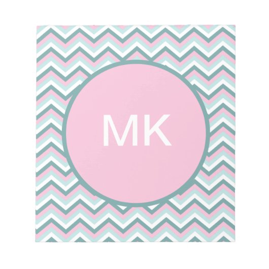 Ocean Mist Chevron Pattern Notitieblok (Voorkant)