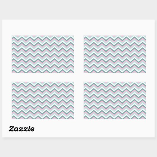Ocean Mist Chevron Pattern Rechthoekige Sticker (Vel)