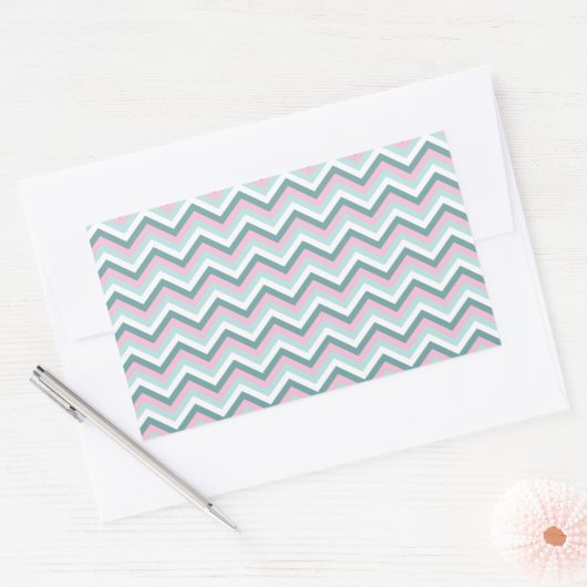 Ocean Mist Chevron Pattern Rechthoekige Sticker (Envelop)