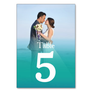 Ocean Mist Wedding Photo Table Number Kards Kaart