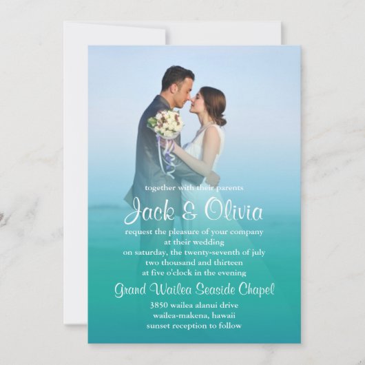Ocean Mist Wedding Uitnodiging (Voorkant)