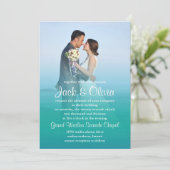 Ocean Mist Wedding Uitnodiging (Staand voorkant)