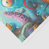 Ocean Monsters Kleurrijke Decoupage Tissuepapier (Detail)