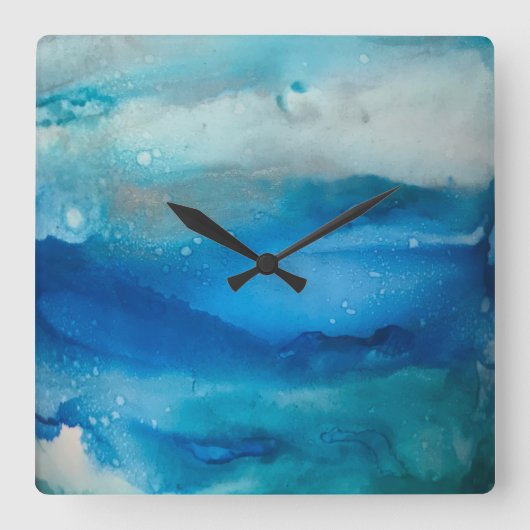 Ocean Moods Clock Vierkante Klok (Voorkant)