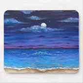 "Ocean Moon" Full Moon over Beach Scene Muismat (Voorkant)