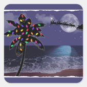 Ocean Moonlight kerstfeestdag Vierkante Sticker (Voorkant)