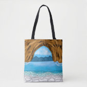 Ocean, Mountain en Canyon Blue Skies Witte Wolken Tote Bag (Voorkant)