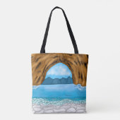 Ocean, Mountain en Canyon Blue Skies Witte Wolken Tote Bag (Achterkant)