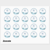 Ocean Mountain Lighthouse Blue Waterverf Wedding Ronde Sticker (Vel)