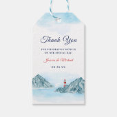 Ocean Mountain vuurthouse Wedding Bedankt Cadeaulabel (Voorkant)