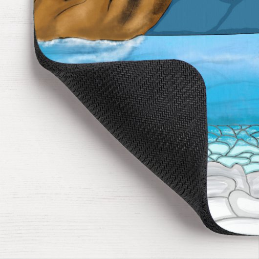 Ocean Mountains Canyon Birds Clouds Art Muismat (Hoek)