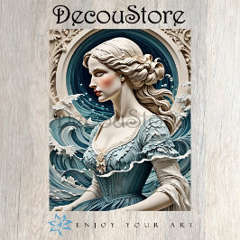 Ocean Muse – Liberty Style Sea Portrait Decoupage Tissuepapier