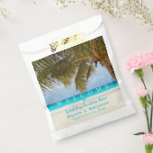 Ocean n Palm Trees Destination Wedding Welcome Bedankzakje (Gezegeld)