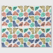 Ocean Narwhale Seahorse Turtle Doodles Cadeaupapier (Vlak)