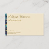 Ocean - Navy Blauwgroen Gold-gemarmerd Abstract pa Visitekaartje (Achterkant)