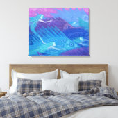 Ocean Nomads, Nautical Fantasy Art Mermaids & Fish Canvas Afdruk (Insitu (Slaapkamer))
