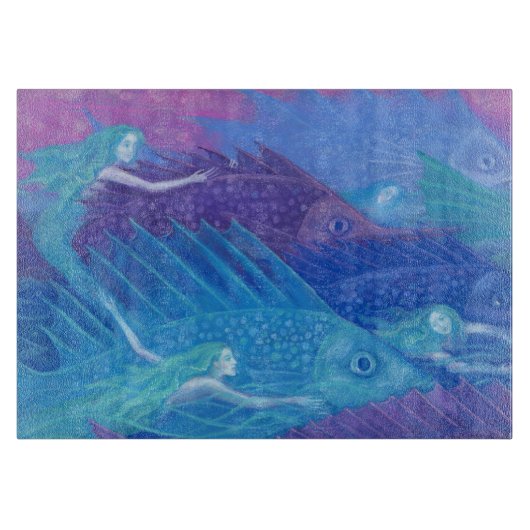 Ocean Nomads, Nautical Fantasy Art Mermaids & Fish Snijplank (Voorkant)