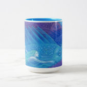Ocean Nomads, Nautical Fantasy Art Mermaids & Fish Tweekleurige Koffiemok (Center)