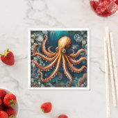 Ocean Octopus Deep Blue Servet (Insitu)