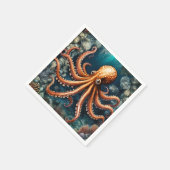 Ocean Octopus Deep Blue Servet (Hoek)