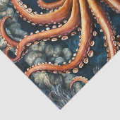 Ocean Octopus Deep Blue Tissuepapier (Detail)