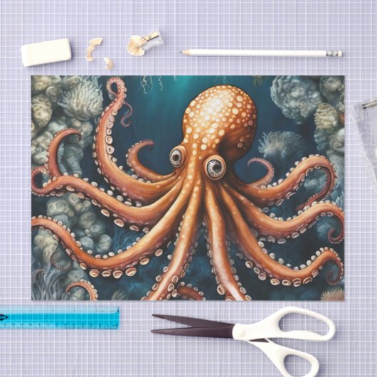 Ocean Octopus Deep Blue Tissuepapier (Craft)