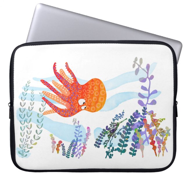 Ocean Octopus en onderwater vrienden laptophoes Laptop Sleeve (Voorkant)