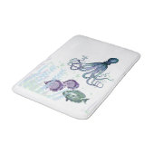 Ocean Octopus Indigo Blue Mauve Green Underwater Badmat (Gekanteld)