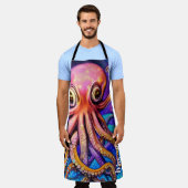 Ocean Octopus met aangepaste naam Schort (Gedragen)