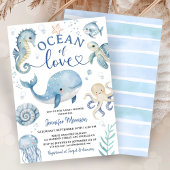Ocean Of Love Boy Whale Baby Shower Invitation Boy Kaart