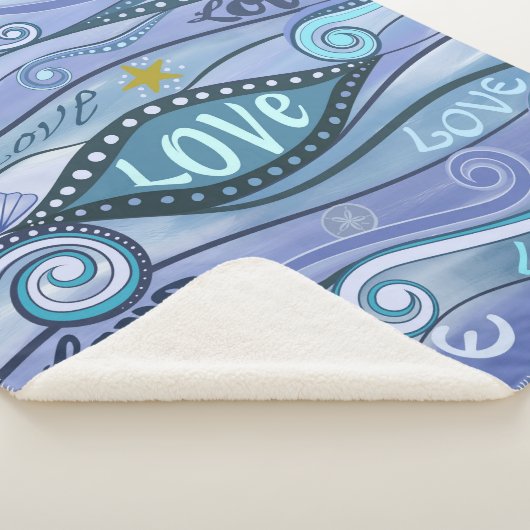 Ocean of Love Hedendaagse Kunst Sherpa Blanket Sherpa Deken (3/4)