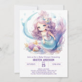 Ocean of Love Zeemeermin Baby shower Uitnodiging (Voorkant)