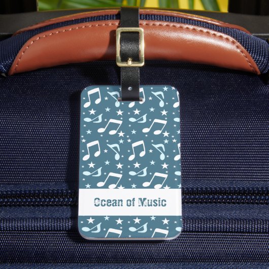 Ocean of Music patterned Bagagelabel (Voorkant Insitu 2)