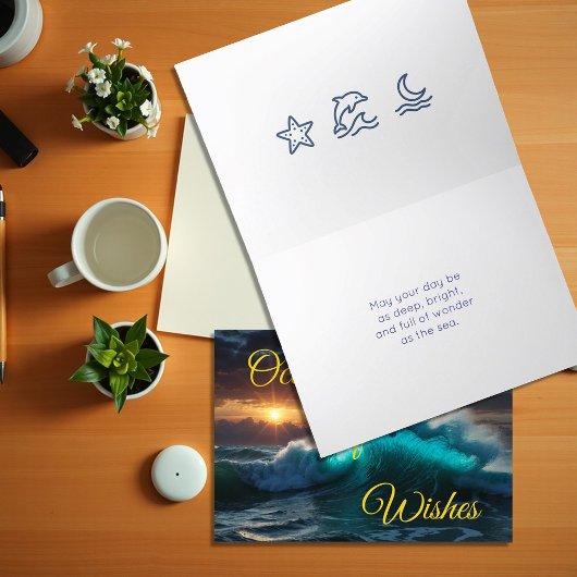 Ocean of Wishes Stormy Zee bij zonsopgang Kaart