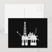 Ocean Oilfield Driller Drilling Rig Uitnodiging Briefkaart (Voorkant / Achterkant)